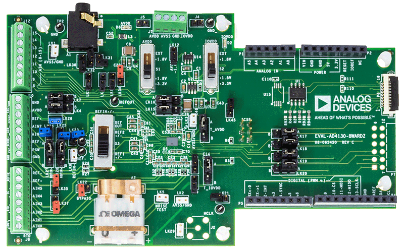 EVAL-AD4130-8 Evaluation Board - Top View