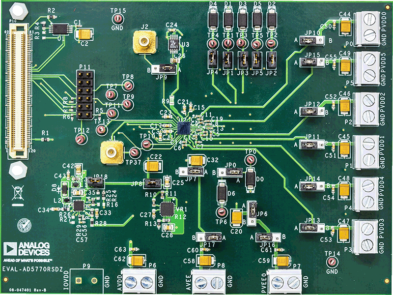 EVAL-AD5770RSDZ Evaluation Board - Top View