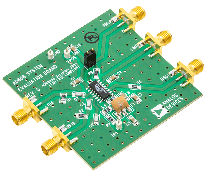 AD608 Evaluation Board - Angle View