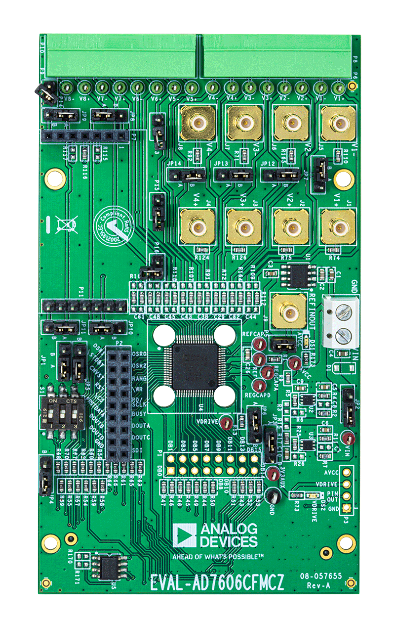 EVAL-AD7606C Evaluation Board - Top View