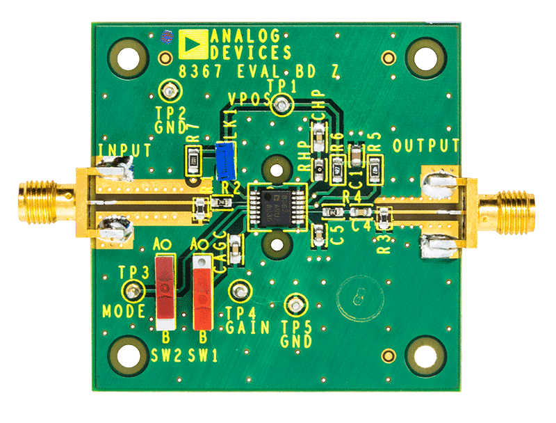 AD8367 Evaluation Board - Top View