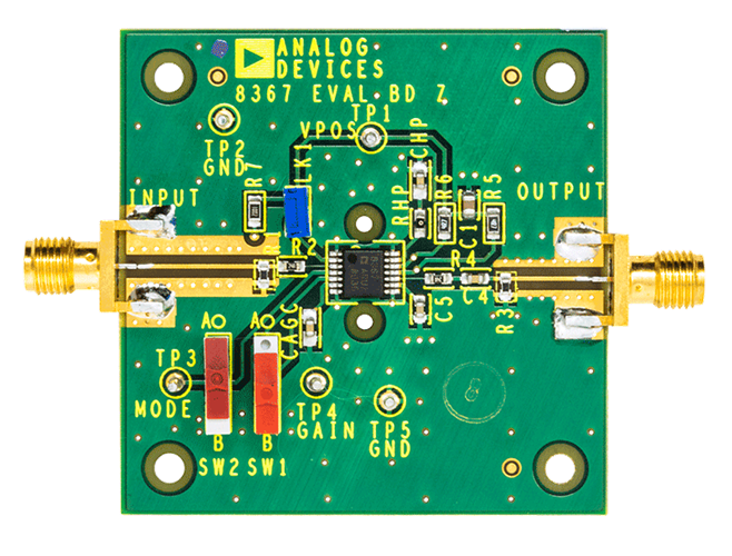 AD8367 Evaluation Board - Top View