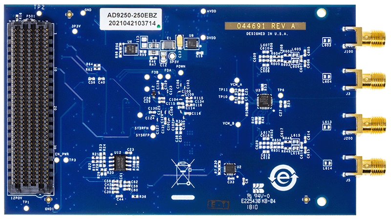 EVAL-AD9250 Evaluation Board - Bottom View
