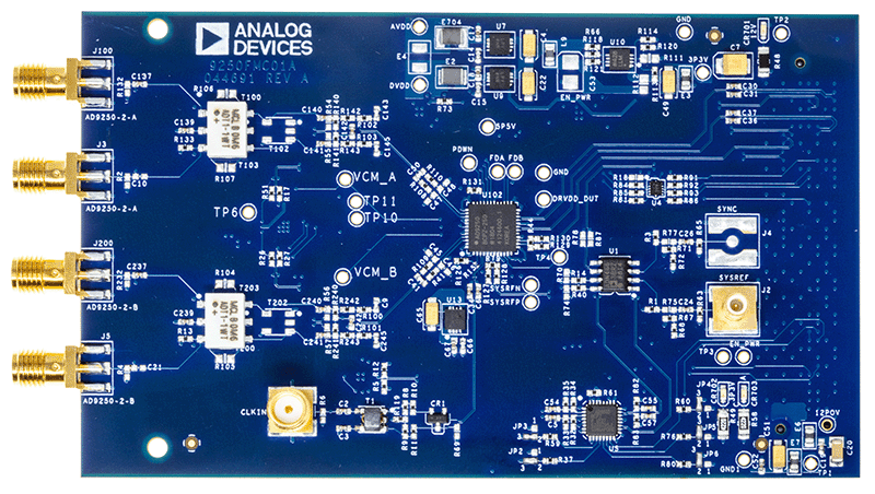 EVAL-AD9250 Evaluation Board - Top View