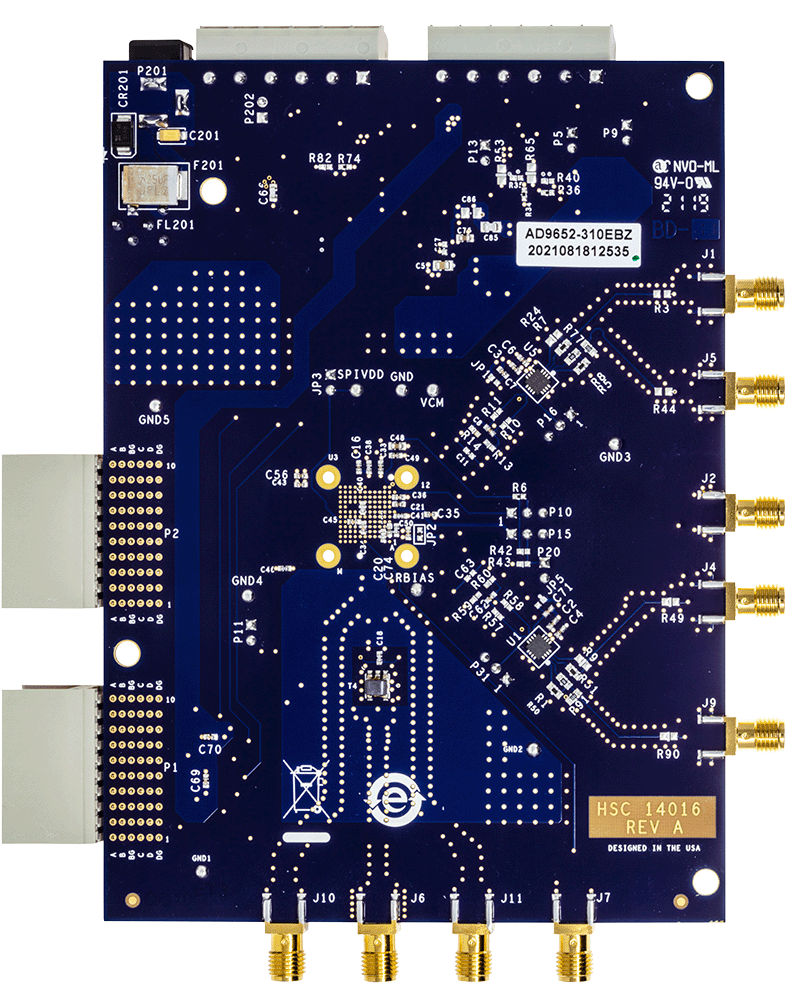 EVAL-AD9652-310EBZ Evaluation Board - Bottom View