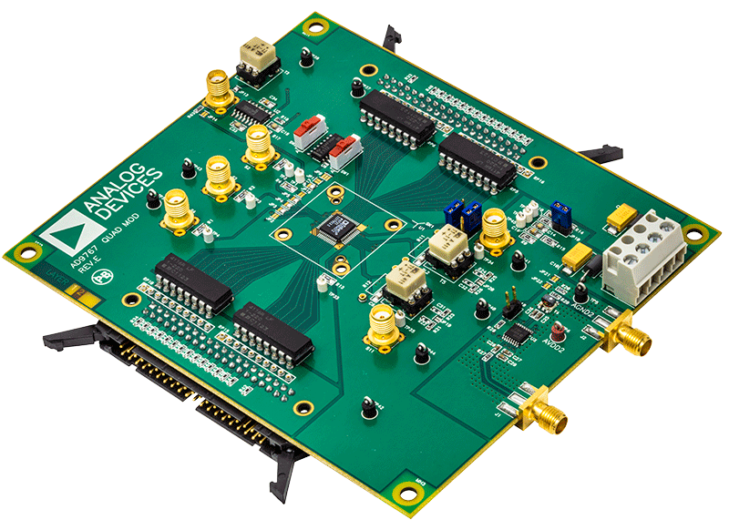 AD9767/65/63/09 Evaluation Board - Angle View