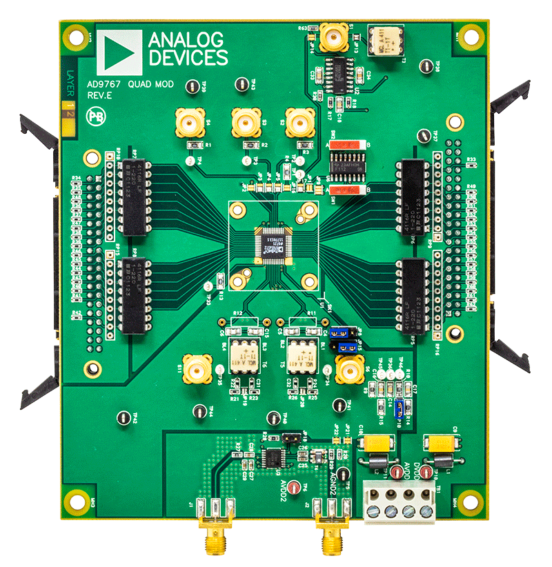 AD9767/65/63/09 Evaluation Board - Top View