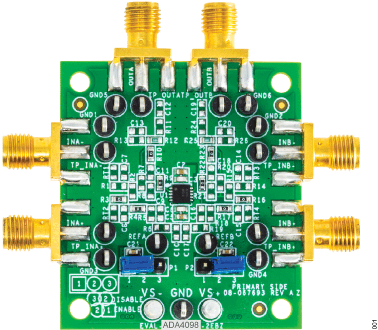 EVAL-ADA4098-2EBZ Evaluation Board - Top View