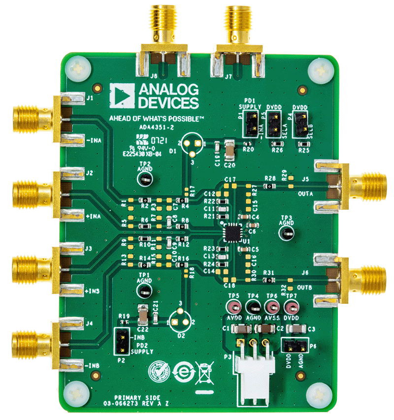 EVAL-ADA4351-2 Evaluation Board - Top View