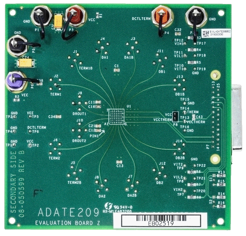 EVAL-ADATE209BBCZ Evaluation Board - Bottom View
