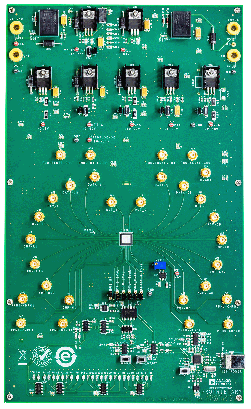 EVAL-ADATE318BCPZ Evaluation Board - Top View