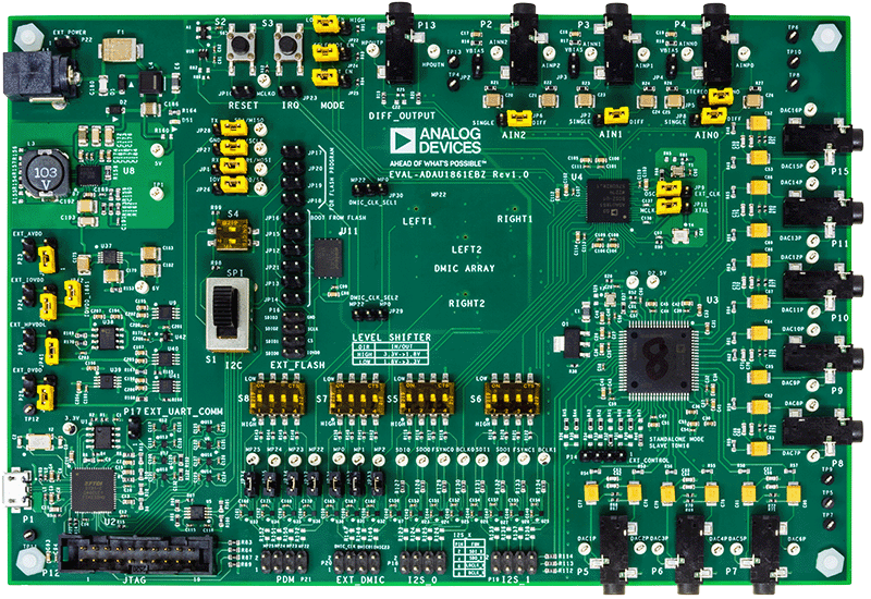 EVAL-ADAU1861EBZ Evaluation Board - Top View