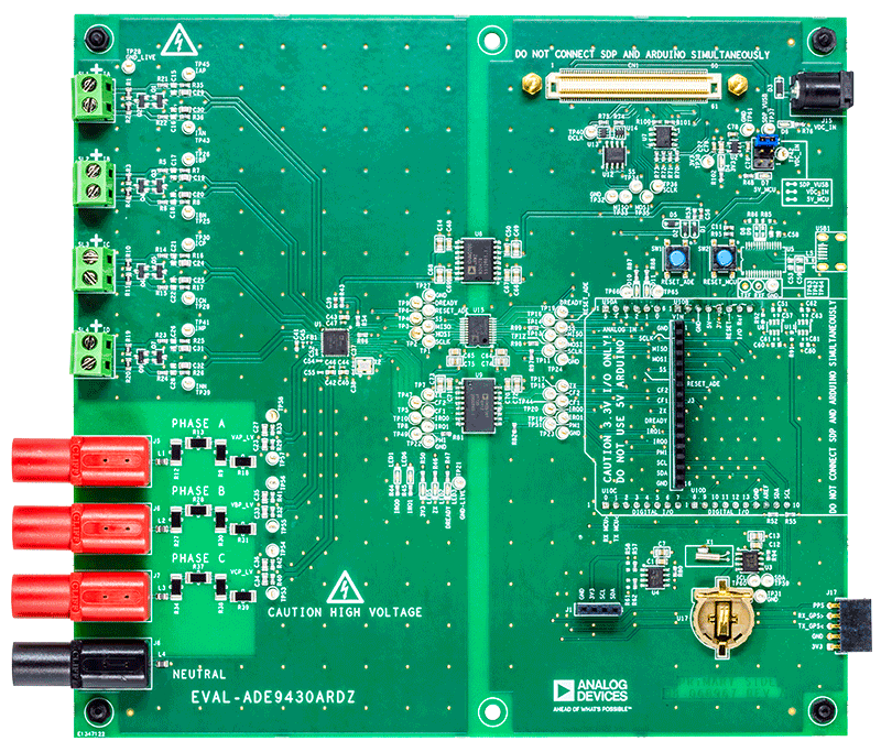 EVAL-ADE9430ARDZ Evaluation Board - Top View