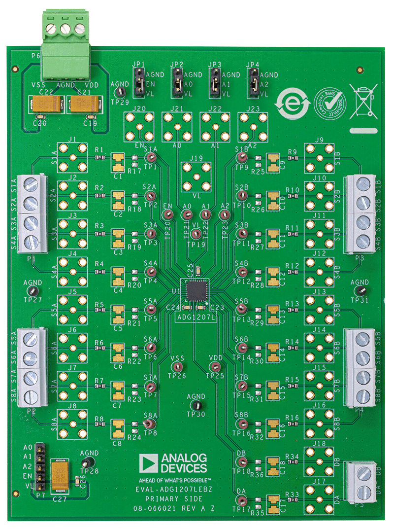 EVAL-ADG1207LEBZ Evaluation Board - Top View
