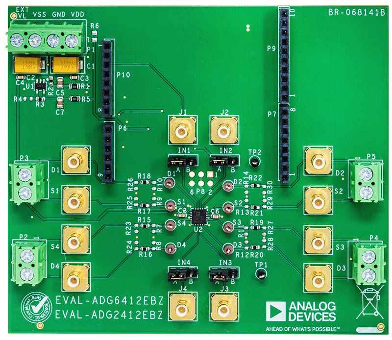 EVAL-ADG2412EBZ Evaluation Board - Top View