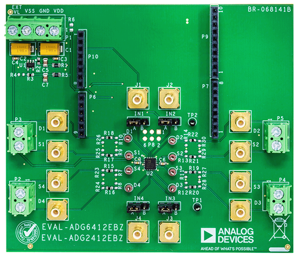 EVAL-ADG2412EBZ Evaluation Board - Top View