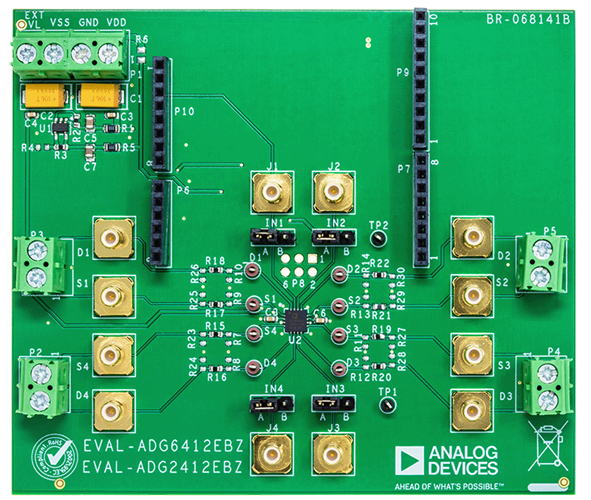 EVAL-ADG6412EBZ Evaluation Board - Top View