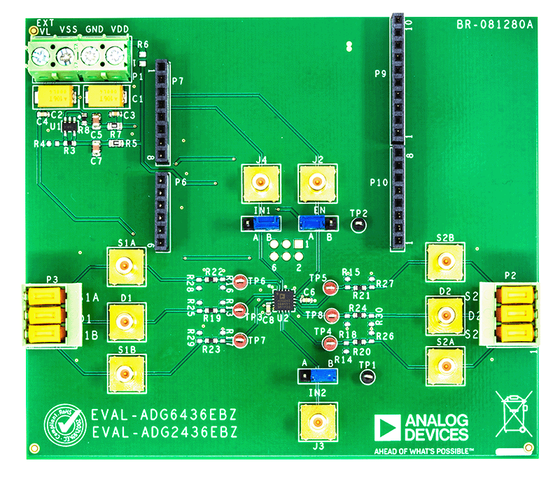 EVAL-ADG6436 Board Photo Top View