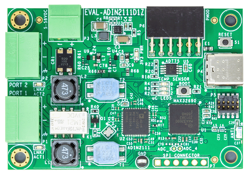 EVAL-ADIN2111D1Z Board Photo Top View