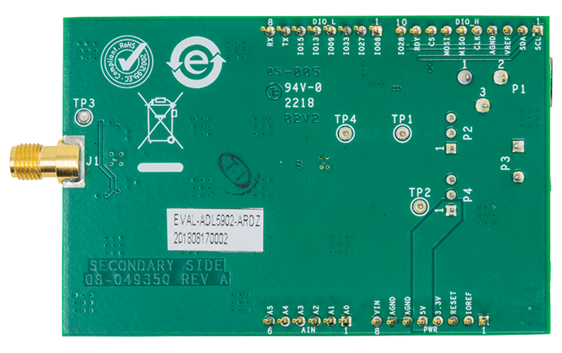 EVAL-ADL5902-ARDZ Evaluation Board - Bottom View