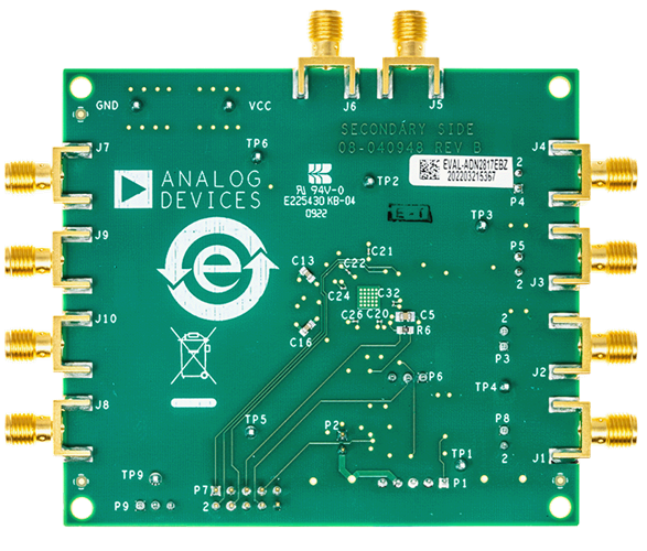 EVAL-ADN2817EBZ Evaluation Board - Bottom View