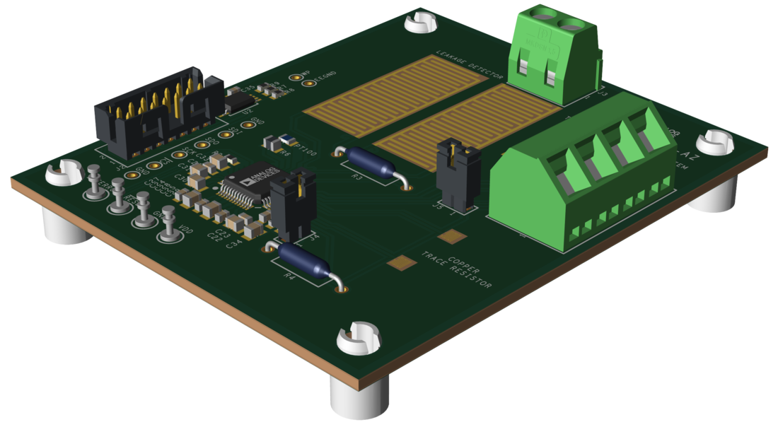 EVAL-ADT7604-AZ Evaluation Board Angle View