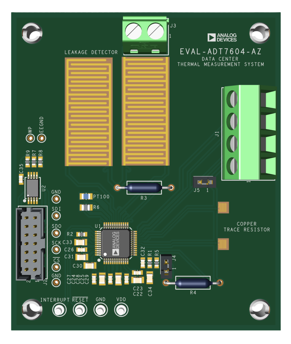 EVAL-ADT7604-AZ Evaluation Board Top View