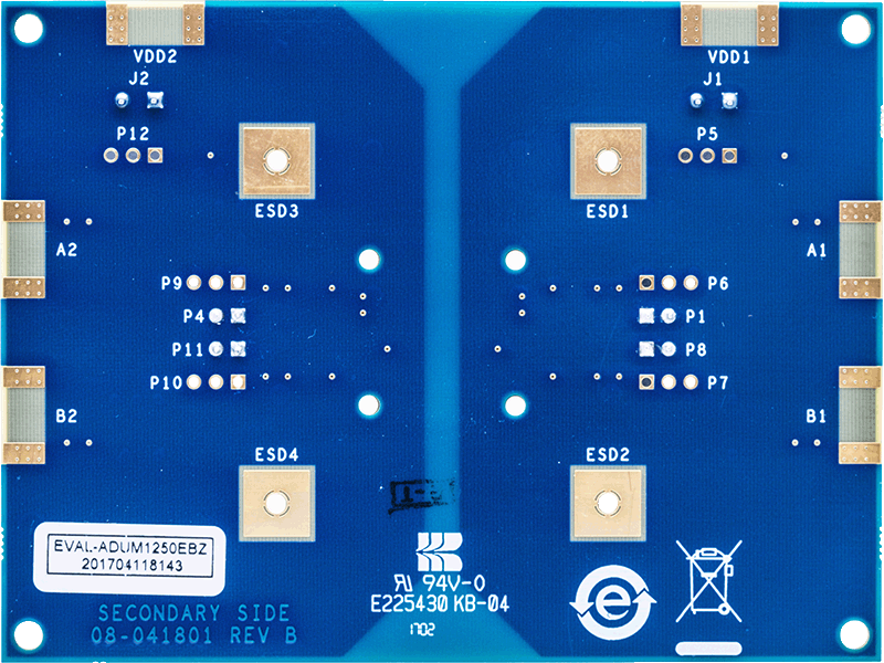 ADUM1250 Evaluation Board - Bottom View