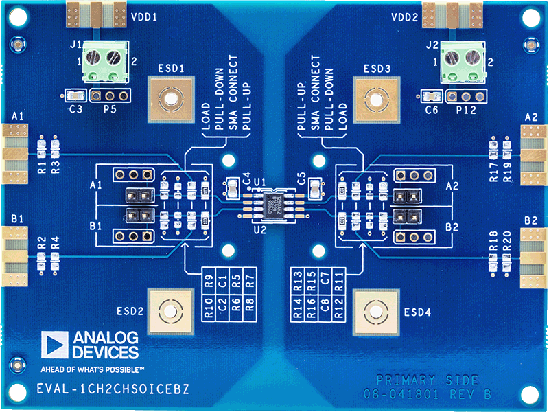 ADUM1250 Evaluation Board - Top View