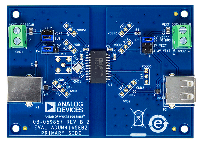 EVAL-ADuM4165EBZ Evaluation Board - Top View