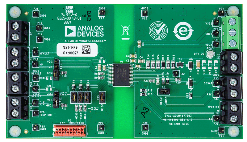 EVAL-ADuM4177EBZ Evaluation Board - Top View
