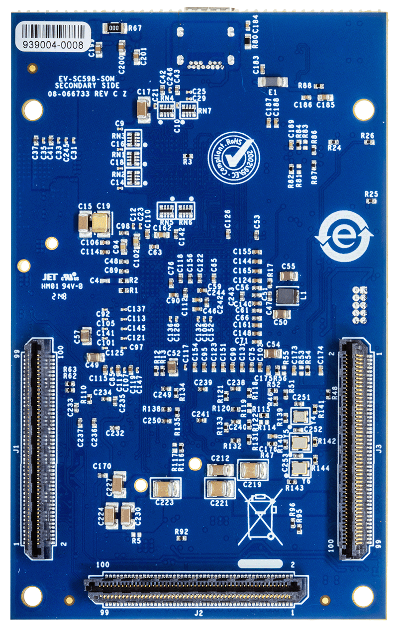 EV-SC598-SOM Evaluation Board - Bottom View