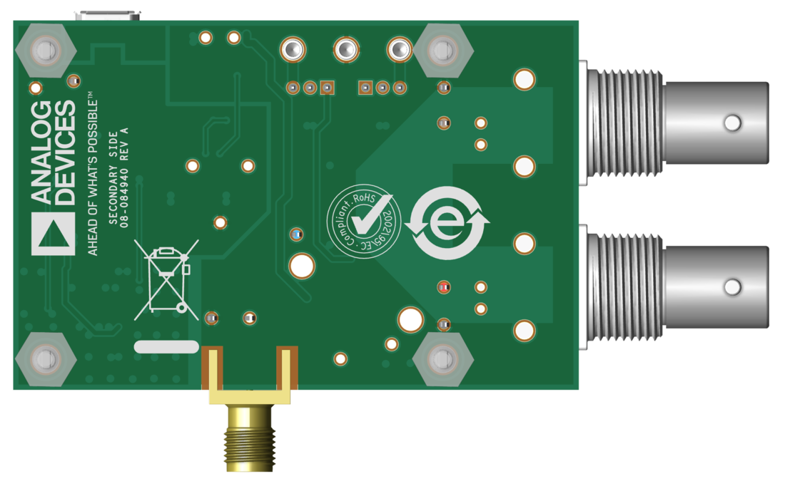 EVAL-INAMP-RZ Evaluation Board Bottom View