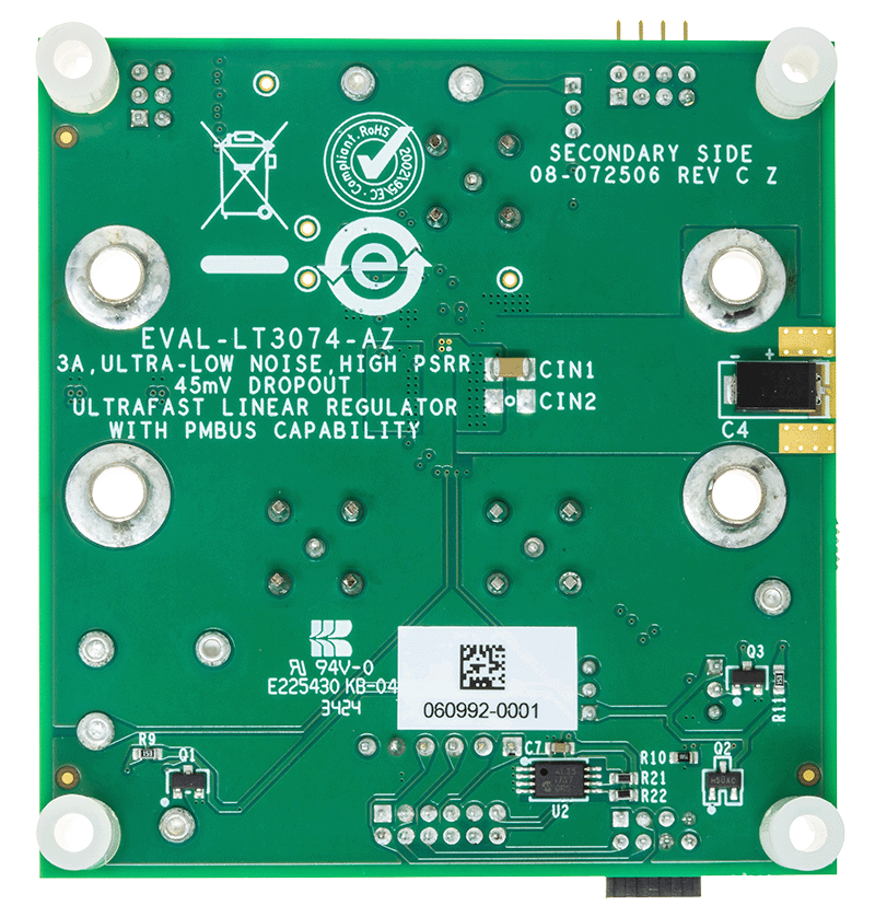 EVAL-LT3074 Board Photo Bottom View