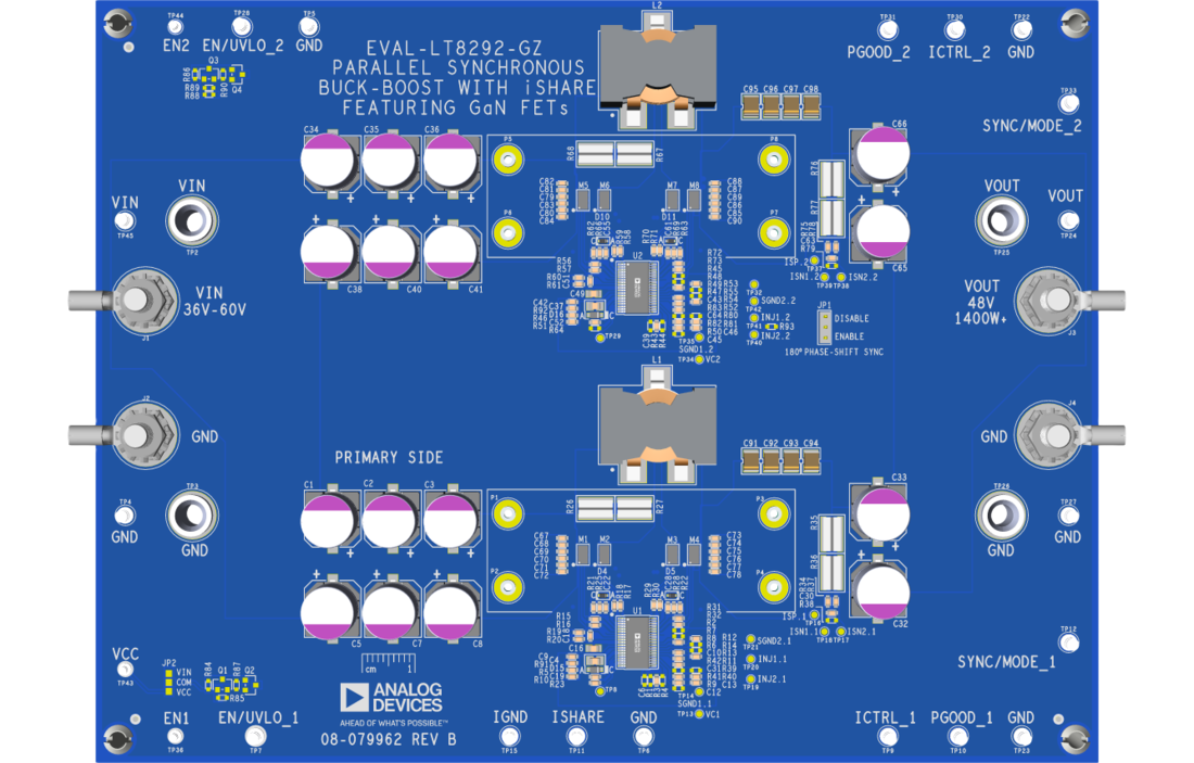 EVAL-LT8292-GZ Evaluation Board Top View
