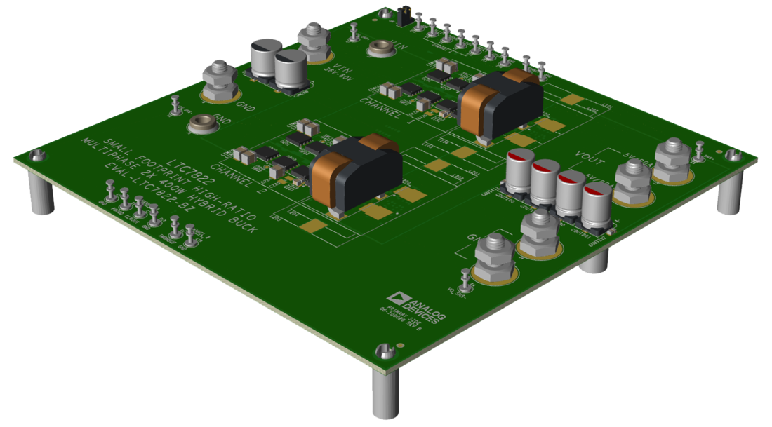 EVAL-LTC7822-BZ Top Angle Evaluation Board