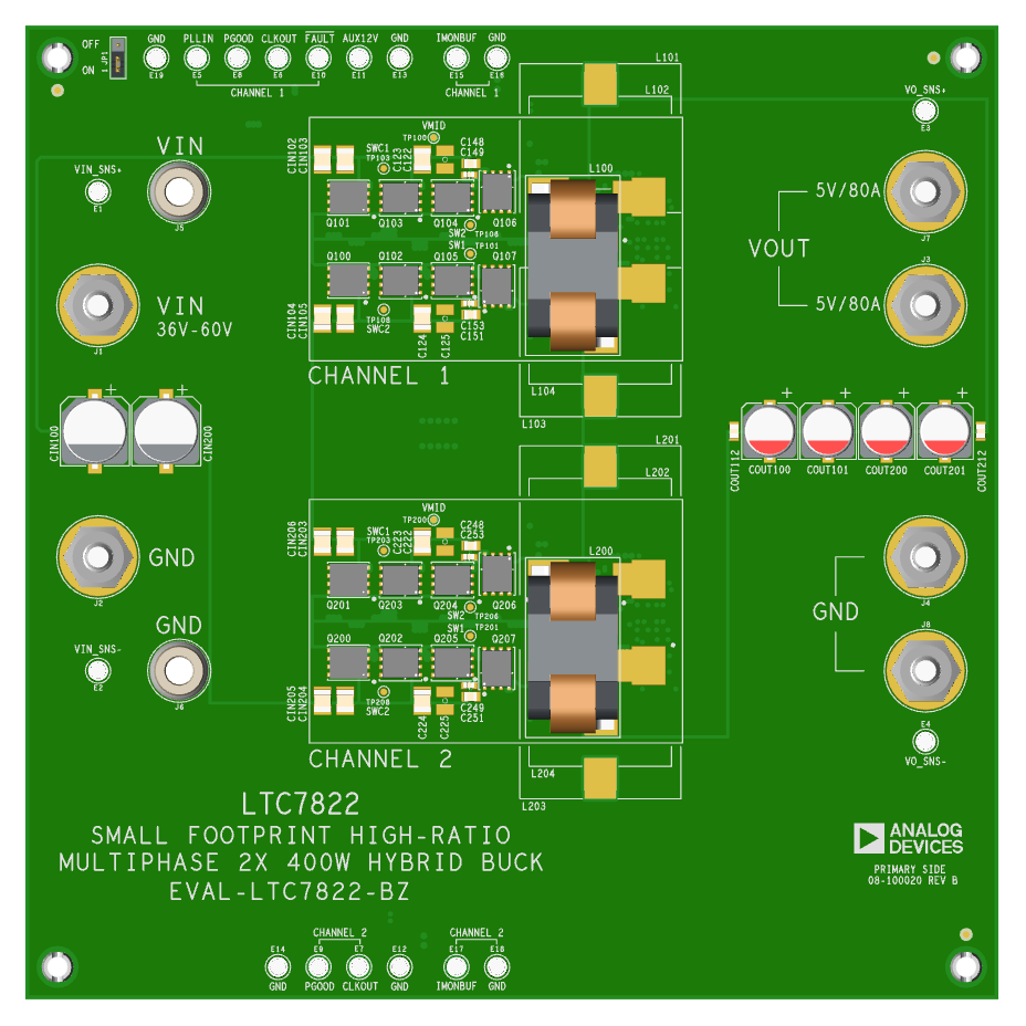 EVAL-LTC7822-BZ Top Evaluation Board