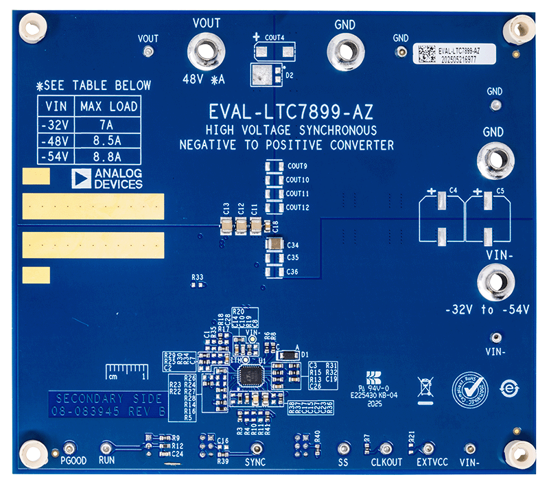 EVAL-LTC7899-AZ Board Photo Angle Bottom View