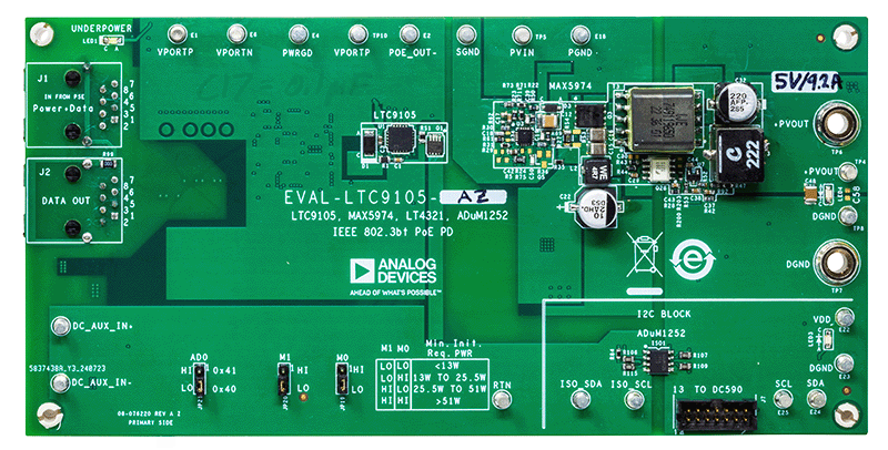 EVAL-LTC9105-AZ Board Photo Top View