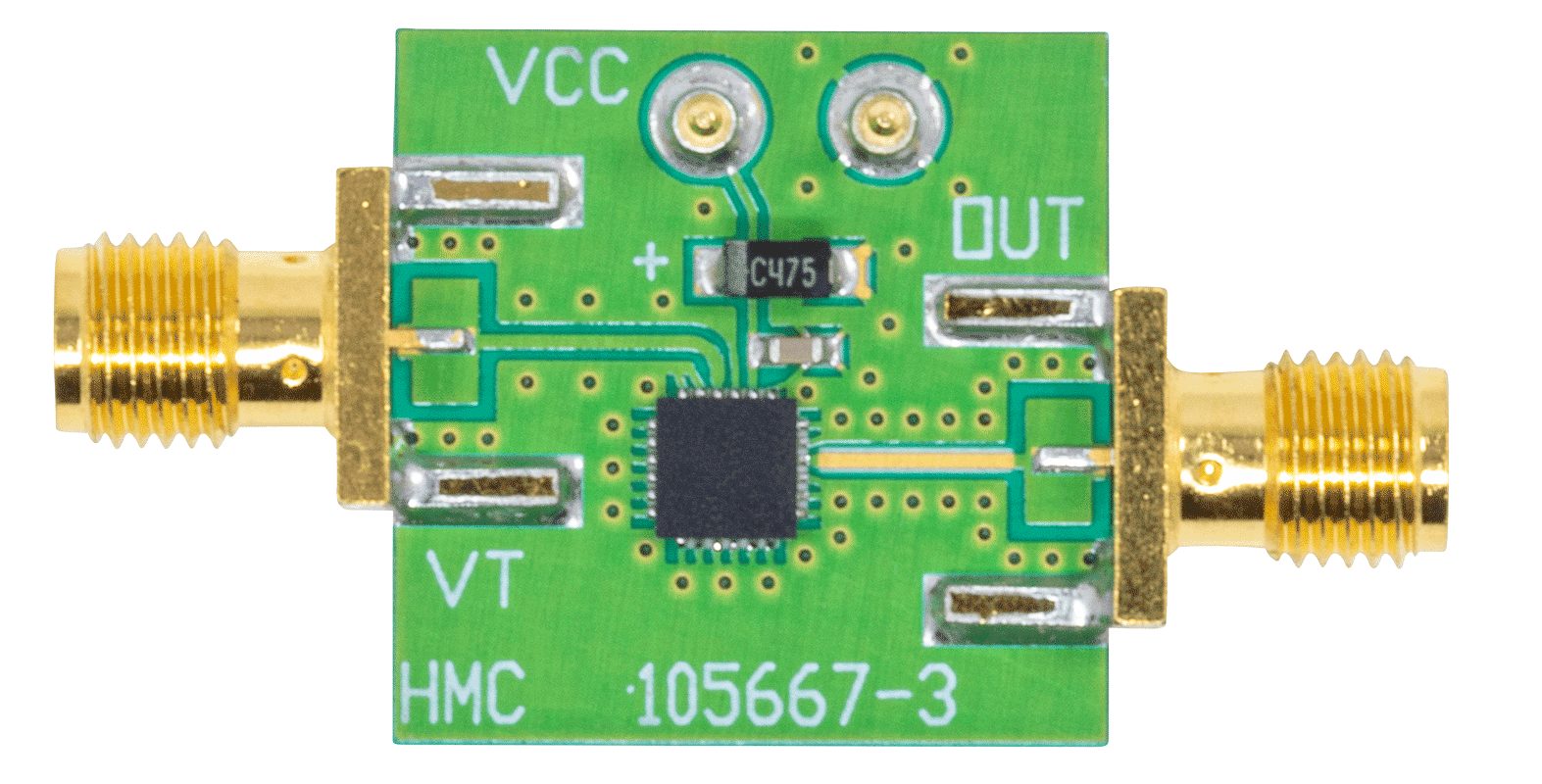 HMC384 Evaluation Board - Top View