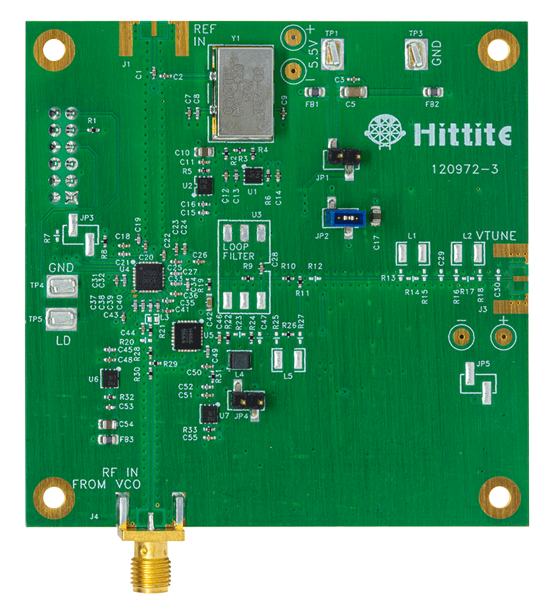 HMC700LP4 Evaluation Board - Top View
