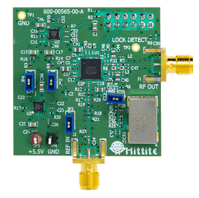 HMC821 Evaluation Board - Top View