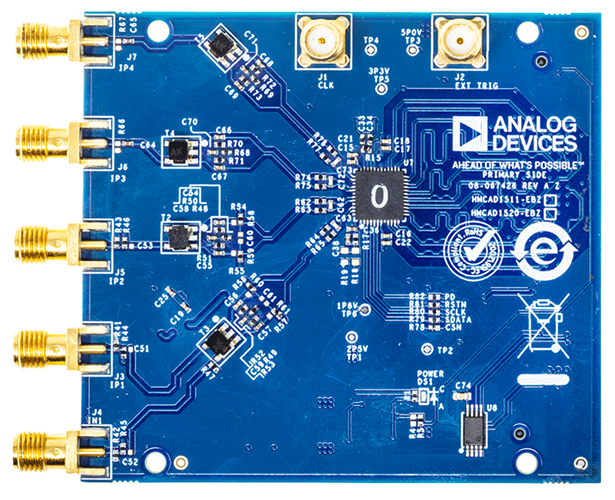 HMCAD1511/HMCAD1520 Evaluation Board - Top View