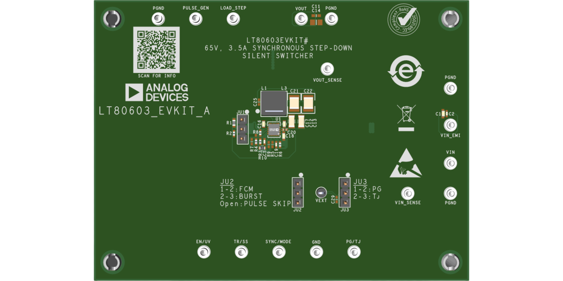 LT80603-EVKIT Evaluation Board Top View