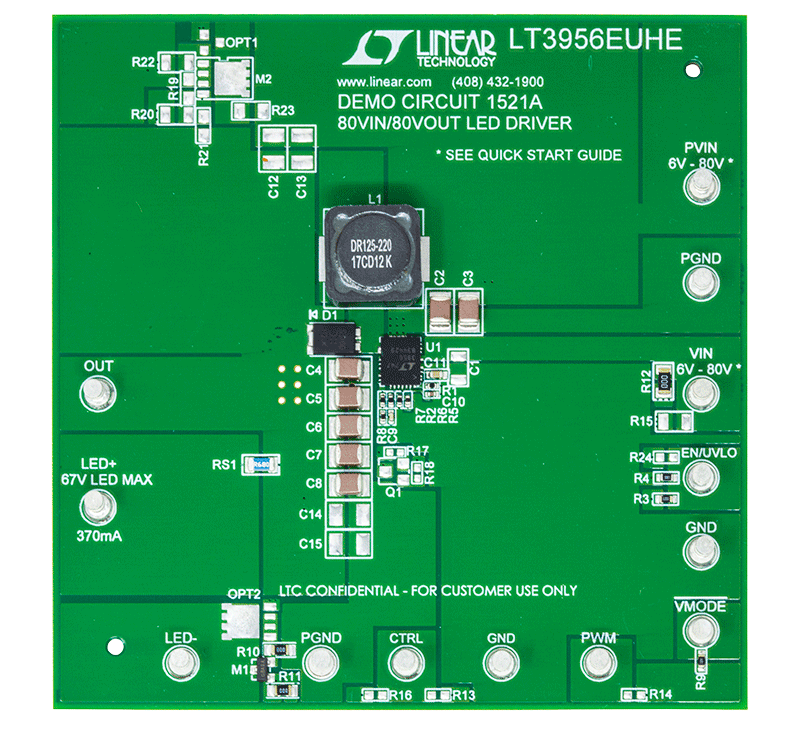 DC1521A Evaluation Board - Top View