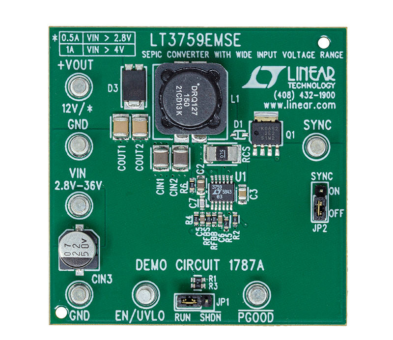DC1787A Evaluation Board - Top View