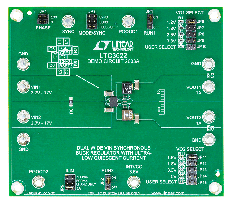 DC2003A Evaluation Board - Top View