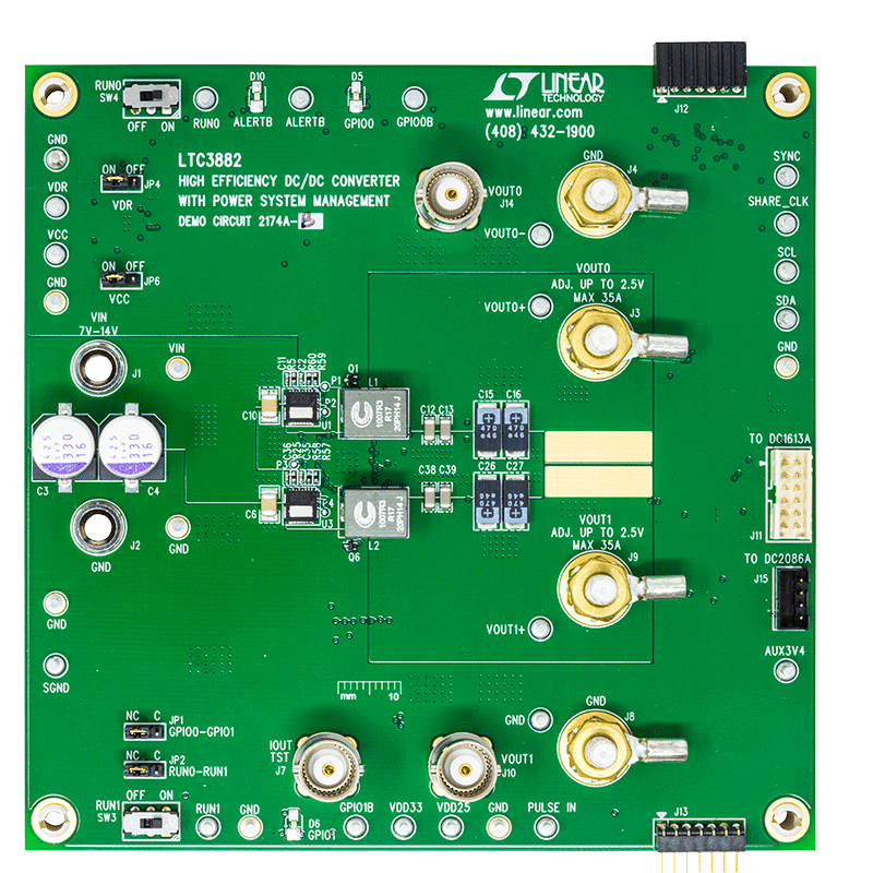 DC2174A-B Evaluation Board - Top View
