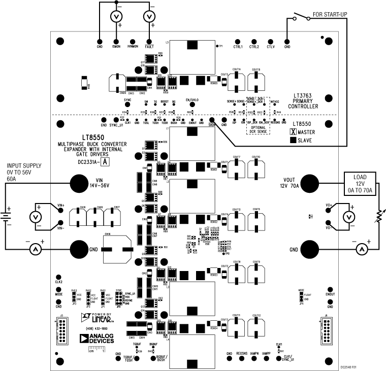Proper Equipment Setup for DC2331A-A.