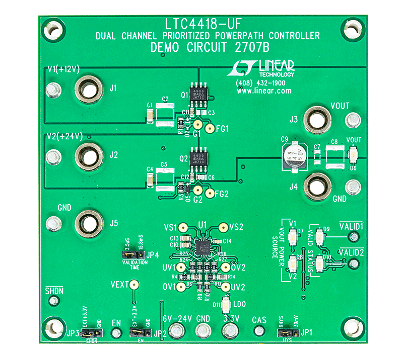 DC2707B Evaluation Board - Top View